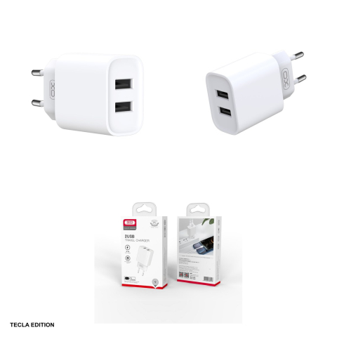 Incarcator priza XO CE02C, 2.1A, 2 x USB-A, Fast Charge, Alb [3]