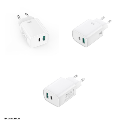 Incarcator priza XO CE29, 20W, 1 x USB-C, 1 x USB-A, Power Delivery, Alb [3]