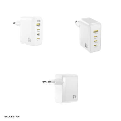 Incarcator priza XO CE39, 67W, 3 x USB-C, 1 x USB-A, Power Delivery, Alb [3]