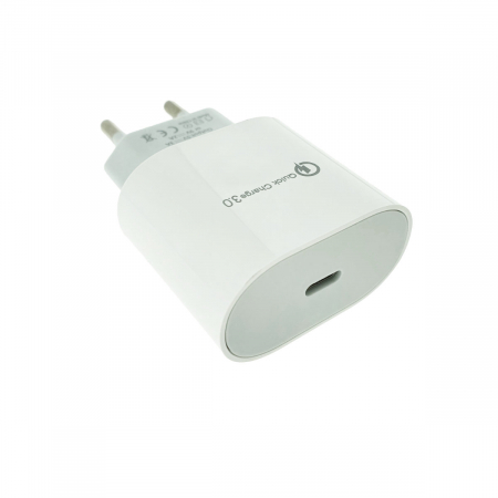 Incarcator priza retea - Incarcator QC3.0 cu port USB-C, AR-P3, priza retea EU, bulk, alb