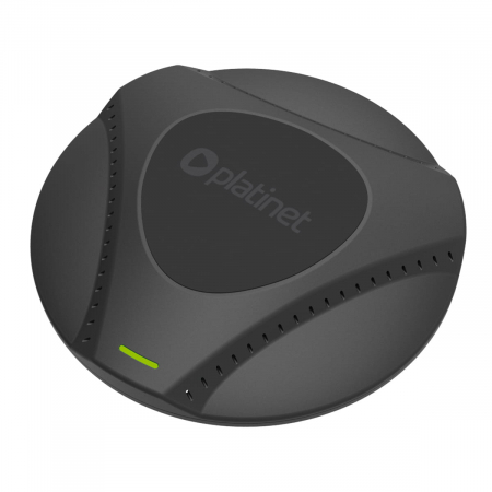 Gadgets smartphone - Incarcator Qi Wireless 15W, Platinet 45289, cu ventilator, distanta incarcare 8 mm, conector USB Tip C, negru