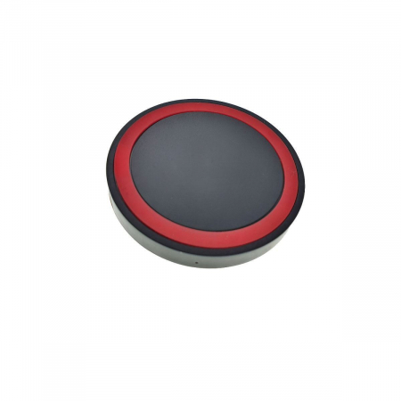 Priza retea - Incarcator Qi Wireless, 70x10mm, 5V 1 A, negru cu rosu