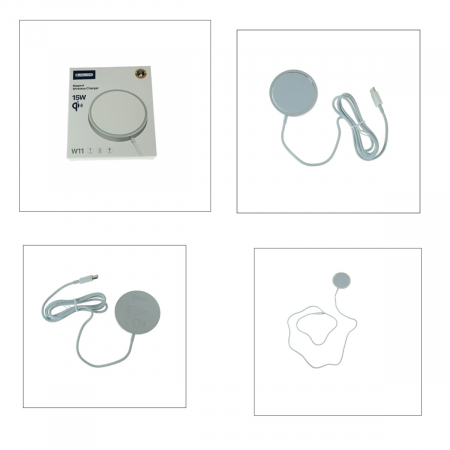 Incarcator Qi Wireless Magsafe 15W, Jellico W11, conector USB Tip C, Alb [3]