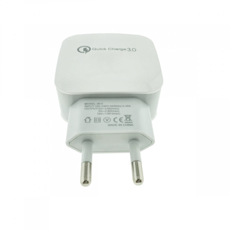 Incarcator rapid de retea, cu un port USB, QC 3.0, 3.4A, alb [3]