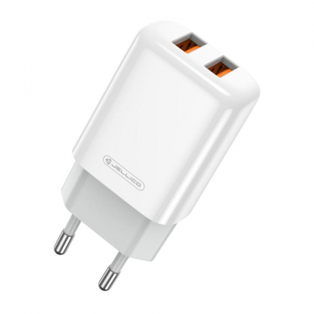 Incarcator retea, 2 x USB, Fast Charge, 5V, 2.4A, Jellico EU02 64875, 100-240V, alb [1]