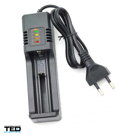 Energy - Incarcator TED Electric MS-181AX pentru acumulatori Li-Ion 3.7 V, 1 canal de incarcare, curent de incarcare 1 A, cu indicator de incarcare