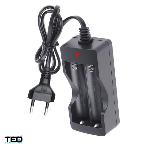Energy - Incarcator TED Electric TL-C001 pentru acumulatori Li-Ion 3.7 V, 2 canale de incarcare, curent de incarcare 500 mA