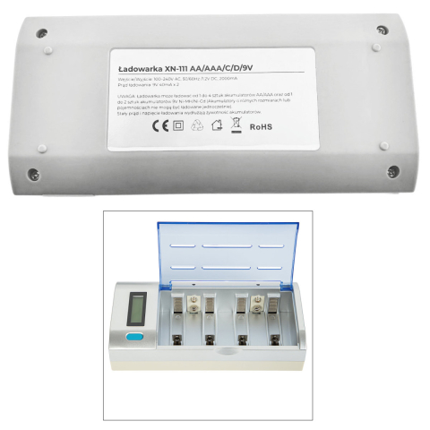 Incarcator universal XN-111 pentru baterii AA, AAA, C, D si 9V - Cu afisaj LCD, incarcare rapida si protectie integrata, 4 sloturi, alimentare 100-240V [3]