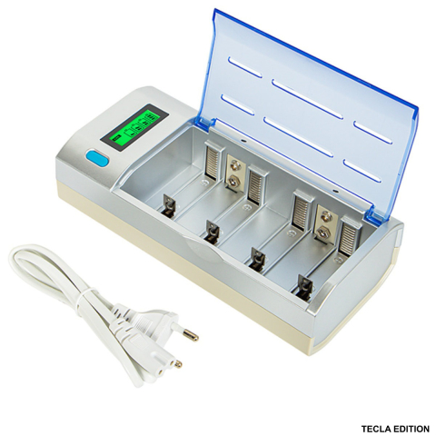 Incarcatoare pentru baterii acumulatori standard (Ni-MH / Ni-Cd) - Incarcator universal XN-111 pentru baterii AA, AAA, C, D si 9V - Cu afisaj LCD, incarcare rapida si protectie integrata, 4 sloturi, alimentare 100-240V