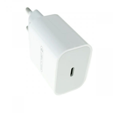 Incarcator priza retea - Incarcator USB Tip C la priza Euro, PD 20W, Jellico AK180 04227, Fast Charging, 100-240V, alb