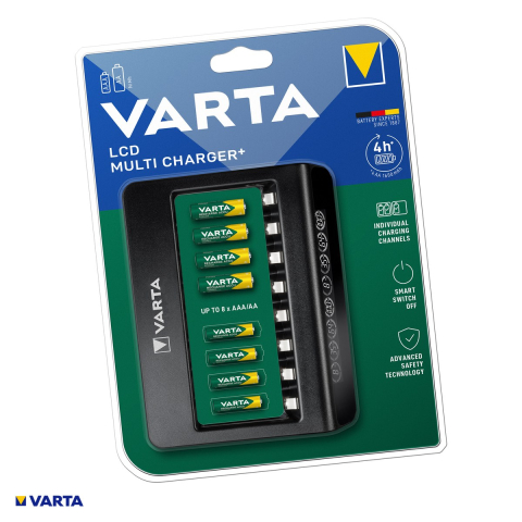 Energy - Incarcator VARTA LCD Multi Charger+ 57681 pentru acumulatori Ni-MH AA si AAA, 1-8 bucati, 8 canale individuale, display LCD, intrare USB-C PD, fara acumulatori