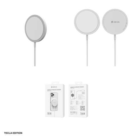Incarcator wireless Devia Smart magnetic, 15W, Fast Charge, Alb [3]