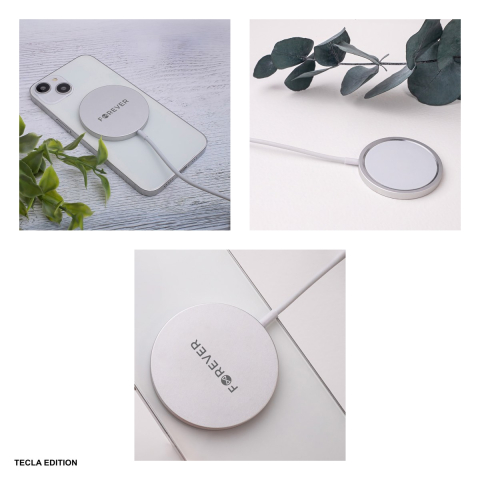Incarcator wireless Forever MAWC-100, 15W, Fast Charge, Gri [5]