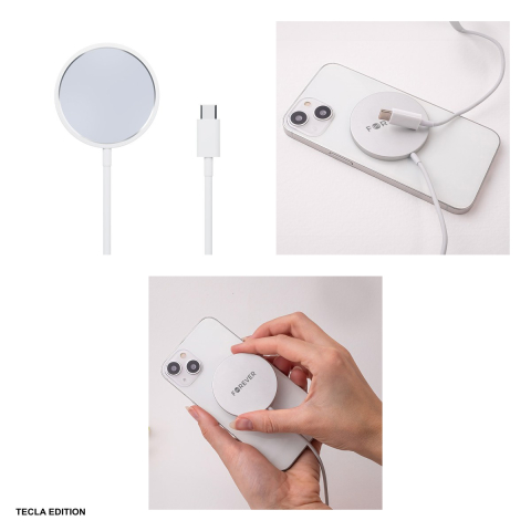 Incarcator wireless Forever MAWC-100, 15W, Fast Charge, Gri [3]