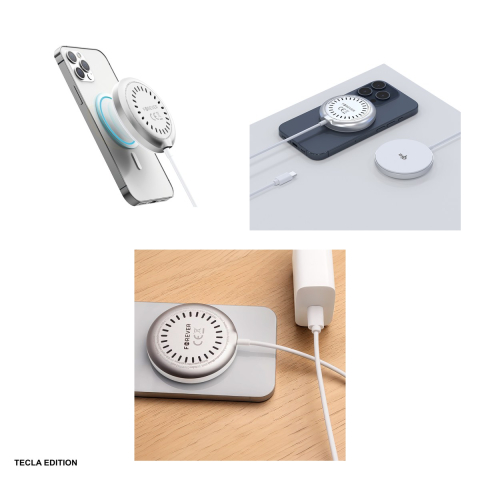Incarcator wireless Forever MAWC-300, 15W, Fast Charge, Argintiu [3]