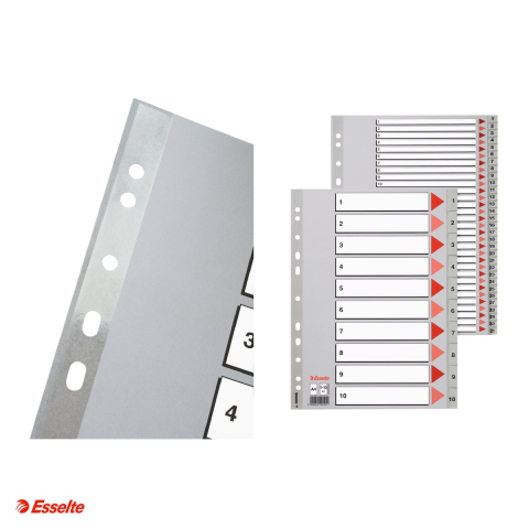Index Esselte, plastic, A4, 1-10, pentru arhivare, gri [3]
