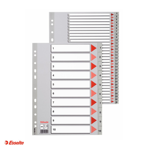 Index Esselte, plastic, A4 MAXI, 1-31, pentru arhivare, gri [3]