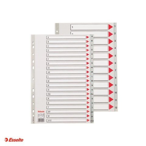 Index Esselte, plastic, A4 MAXI, A-Z, pentru arhivare, gri [3]