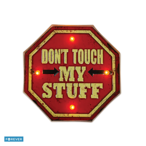 Neoane LED - Indicator metalic Retro cu LED ''Don't Touch'', dimensiune 295 x 50 x 295mm, 4 lumini, alimentare USB 5V