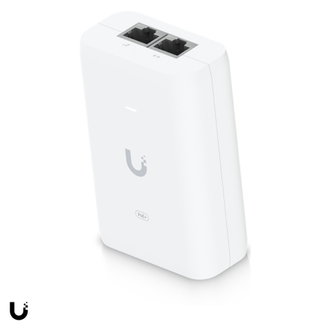 Accesorii retea - Injector PoE+ Ubiquiti UniFi PoE+ Adapter, 30 W, port Gigabit, iesire 48 V DC, protectie la supratensiune, cablu de alimentare inclus, U-POE-AT