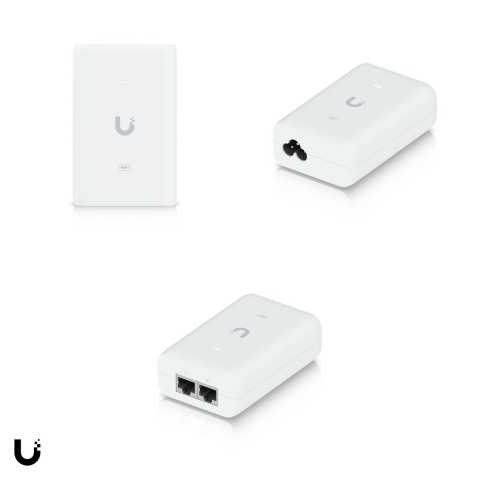 Injector PoE+ Ubiquiti UniFi PoE+ Adapter, 30 W, port Gigabit, iesire 48 V DC, protectie la supratensiune, cablu de alimentare inclus, U-POE-AT [3]
