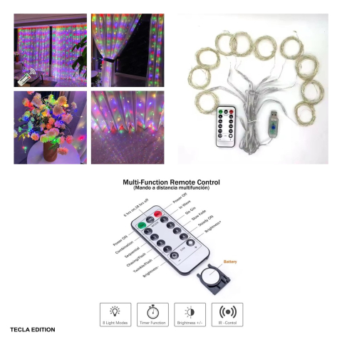 Instalatie luminoasa LED Curtain 300 LED Lamps 3Mx3 m, Multicolor [3]