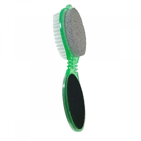 Instrumente pedichiura - Instrument pentru pedichiura cu perie, piatra ponce, pila si pad de lustruire, 026-V22 25370, verde