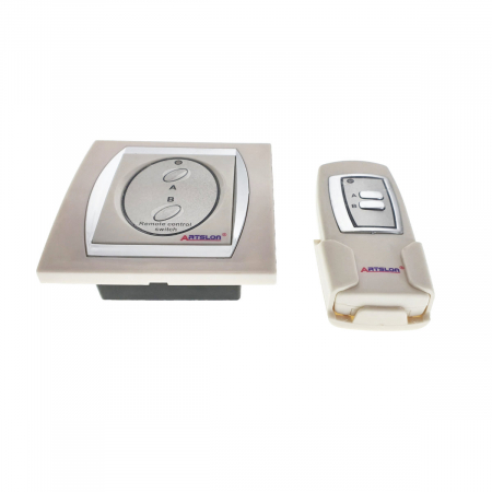 Accesorii prize - Intrerupator digital cu 2 butoane si telecomanda cu raza de 50m, alb