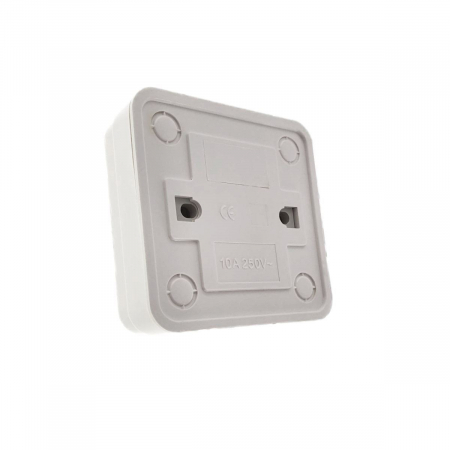 Intrerupator simplu cu indicator luminos, FE-40446, montaj aplicat, 10A 250V, 70x70x36mm, alb [3]