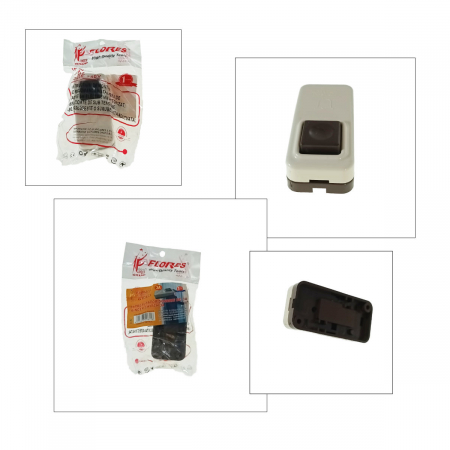 Intrerupator cu buton pentru sonerie, 3A, din plastic, bej [2]
