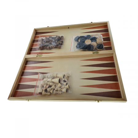 Joc de masa 3 in 1, sah, table si dame, 48 x 48 cm, cu 64 piese [5]