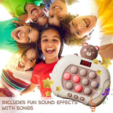 Joc Educational Portabil Maxlife MXPS-200 Pop It cu 6 Moduri, Display LCD si Design Ursulet, pentru Dezvoltarea Memoriei si a Coordonarii [2]