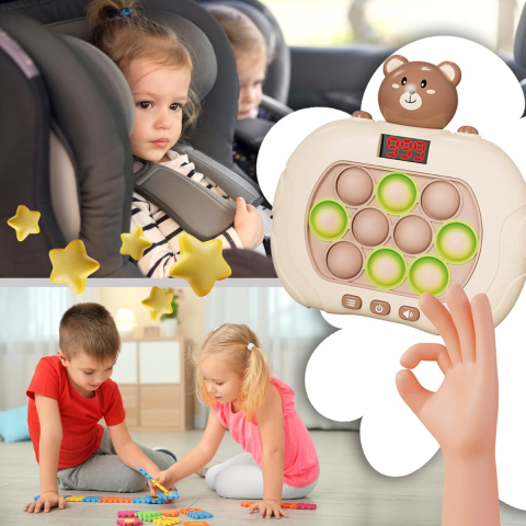 Joc Educational Portabil Maxlife MXPS-200 Pop It cu 6 Moduri, Display LCD si Design Ursulet, pentru Dezvoltarea Memoriei si a Coordonarii [3]