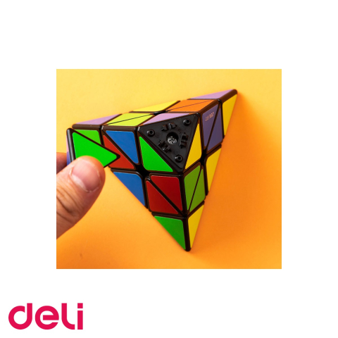 Joc magic piramida colorata Deli, puzzle creativ cu 5 fete si 5 culori, pentru copii si adulti [3]
