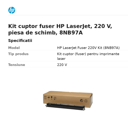 Kit cuptor fuser HP LaserJet, 220 V, piesa de schimb, 8NB97A [2]