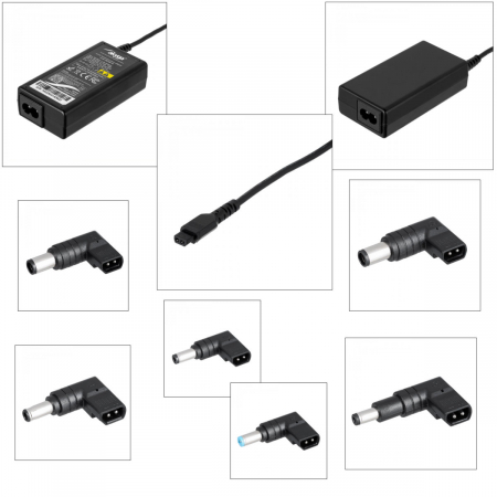 Kit incarcator universal notebook 65W, cu 6 mufe adaptoare, cablu 1.2m, Akyga, 18.5V / 19V / 19.5V / 20V, iesire curent 3.5 A, cu protectie la alimentare [3]