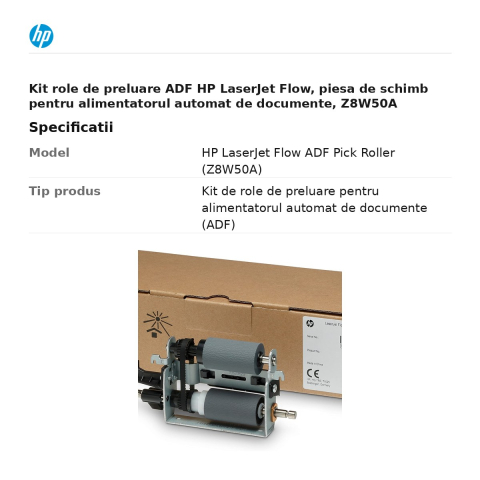 Kit role de preluare ADF HP LaserJet Flow, piesa de schimb pentru alimentatorul automat de documente, Z8W50A [2]