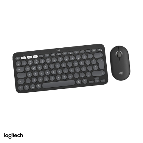 Set accesorii IT - Kit tastatura si mouse Bluetooth Logitech Pebble 2 Combo for Mac, tastatura slim K380s for Mac, mouse M350s silentios, Easy-Switch, layout US International, grafit, 920-012244