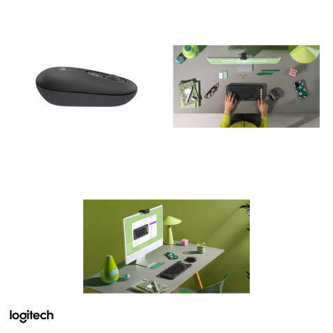 Kit tastatura si mouse Bluetooth Logitech POP Icon Combo, tastatura compacta cu 4 Action Keys, mouse silentios, Easy-Switch, layout US International, grafit cu verde, 920-013140 [4]