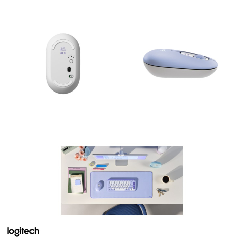Kit tastatura si mouse Bluetooth Logitech POP Icon Combo, tastatura compacta cu 4 Action Keys, mouse silentios, Easy-Switch, layout US International, lila cu alb-crem, 920-013078 [4]