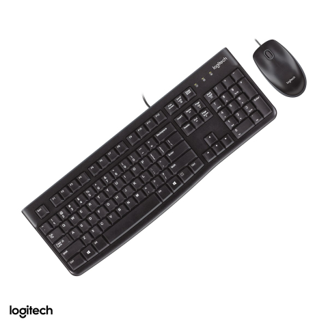 Accesorii IT - Kit tastatura si mouse cu fir Logitech MK120, USB, tastatura full-size rezistenta la stropire, mouse optic 1000 DPI, layout US International, 920-002563