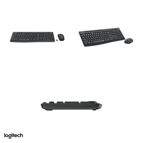 Kit tastatura si mouse wireless Logitech MK295 Silent, 2.4 GHz cu receptor USB nano, taste si clickuri silentioase SilentTouch, rezistenta la stropire, layout US International, grafit, 920-009800 [3]