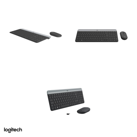 Kit tastatura si mouse wireless Logitech MK470 Slim, 2.4 GHz cu receptor USB nano, tastatura compacta cu numeric, mouse silentios, layout US International, grafit, 920-009204 [3]