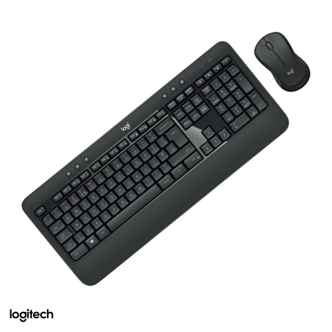 Set accesorii IT - Kit tastatura si mouse wireless Logitech MK540 Advanced, receptor Unifying, tastatura cu suport de palme, taste silentioase, mouse M310, layout US International, negru, 920-008685