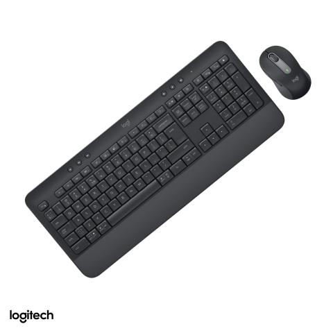 Set accesorii IT - Kit tastatura si mouse wireless Logitech Signature MK650 Combo for Business, Logi Bolt si Bluetooth, mouse M650 silentios, suport de palme, layout US International, grafit, 920-011004