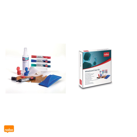 Kit whiteboard profesional Nobo cu 4 markere, suport magnetic, burete magnetic cu 5 rezerve, spray de curatare 125 ml si 10 magneti [3]