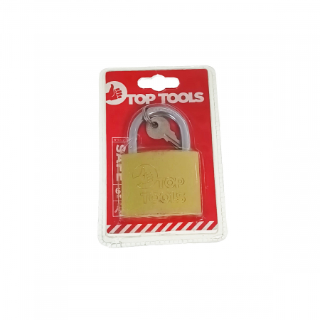 Lacat din alama, cu 3 chei, 60 mm, Top Tools 90U273, galben [2]