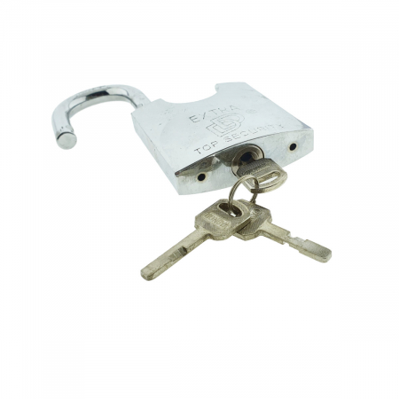 Lacat metalic, cu protectie Anti Spargere, FS-11432, otel durificat, 70 mm, 540g, argintiu [1]