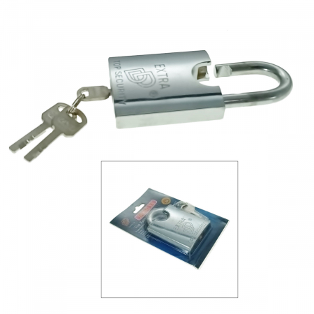 Lacat metalic DD60 Top Security, 60mm, cu protectie Anti Spargere, otel durificat, 3 chei, 440g, argintiu [3]