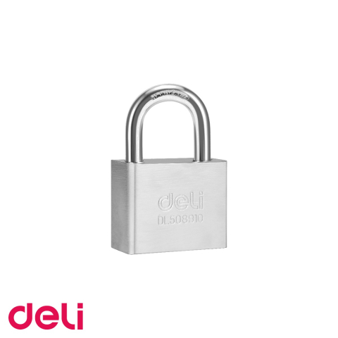 Lacate si incuietori - Lacat patrat Deli, corp fier 40 mm, miez cupru, rezistent la coroziune, pentru porti si dulapuri